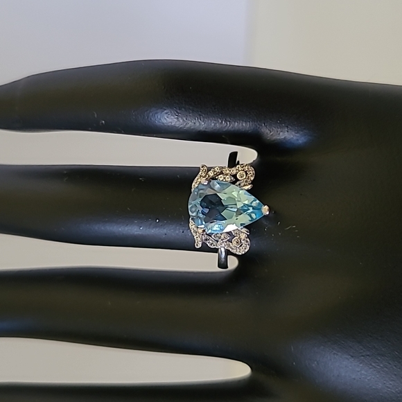 Jewelry - Natural Blue Topaz .925 Sterling Silver Ring
